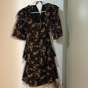 Bardot Black Floral Above The Knee Dress